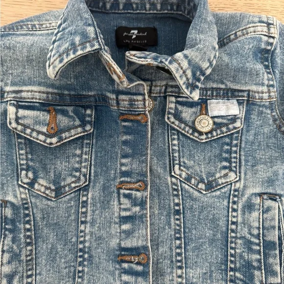 7 For All Mankind Light Blue Kids Jean Jacket - Picture 2 of 4